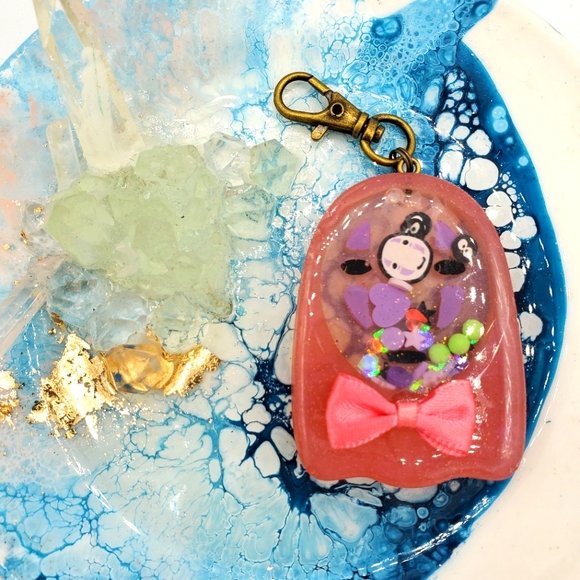 Handmade Other - Studio Ghibli Themed Kaonashi "No Face" Resin Keychain Shaker NEW